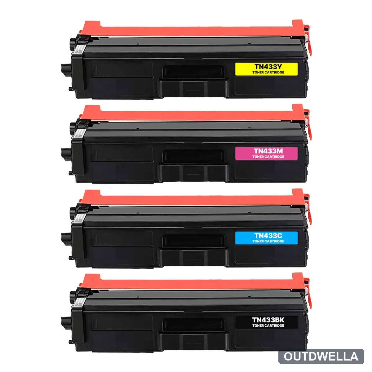 Brother TN433 High-Yield Compatible Toner Cartridge 4-Pack Combo