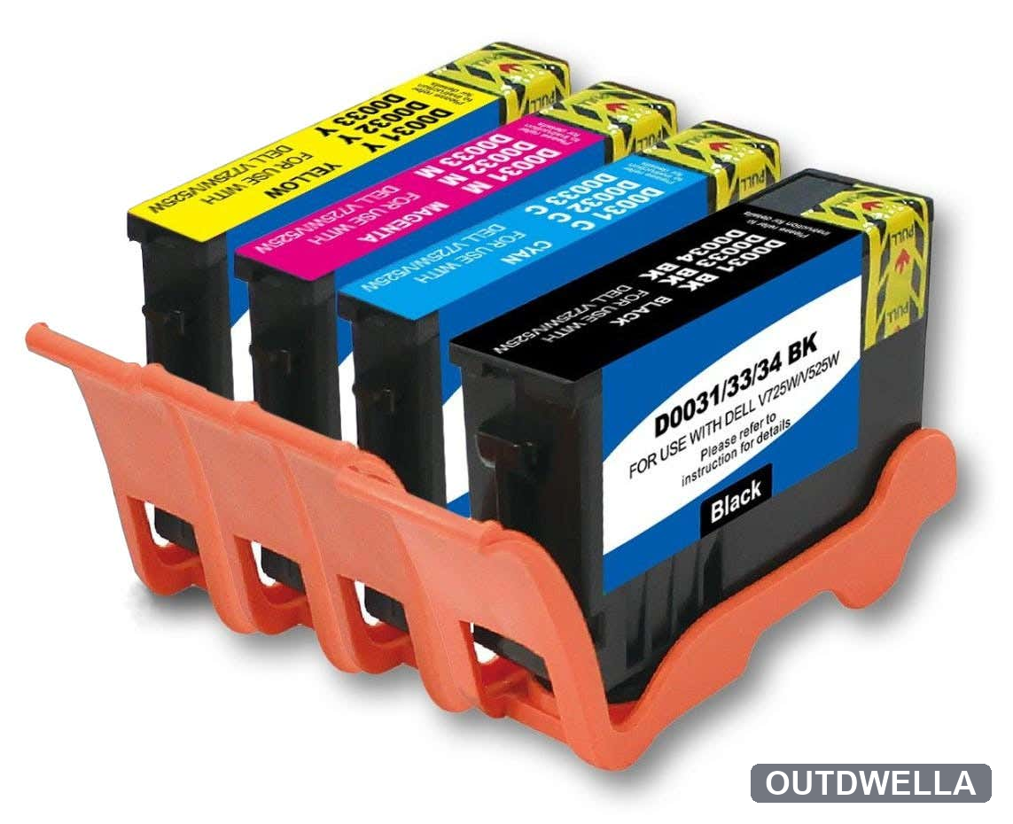 Dell Series 33 / 34 Extra High-Yield Compatible Ink Cartridge 4-Pack Combo