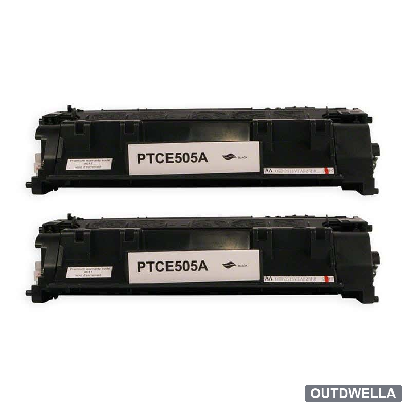 HP 05A LaserJet (CE505A) Black Compatible Toner Cartridge Twin Pack