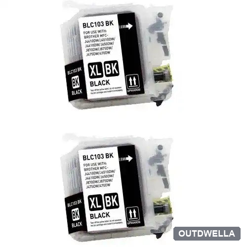 Brother LC103 / LC101 Black High-Yield Compatible Ink Cartridge Twin Pack
