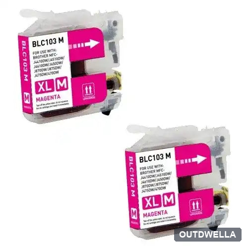 Brother LC103 / LC101 Magenta High-Yield Compatible Ink Cartridge Twin Pack