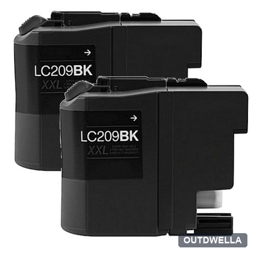 Brother LC209BK Black Super High-Yield Compatible Ink Cartridge Twin Pack