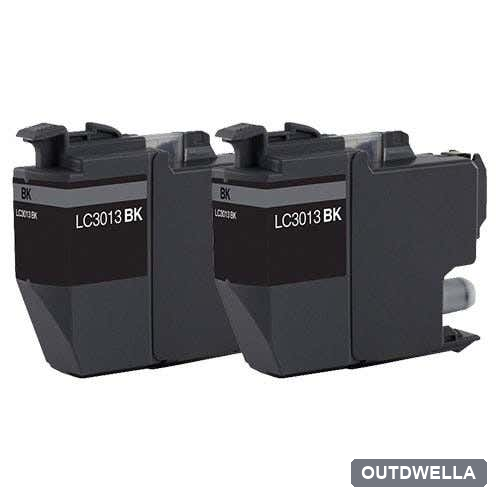 Brother LC3013BK Black Compatible High Yield Ink Cartridge Twin Pack