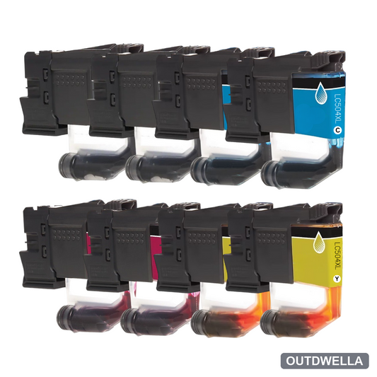 Brother LC504XL High Yield Compatible Ink Cartridge 8-Pack Combo