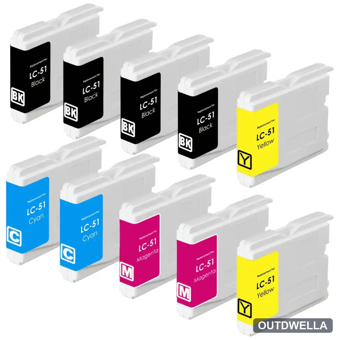Brother LC51 Compatible Ink Cartridge 10-Pack Combo