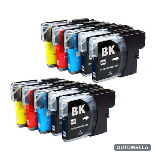 Brother LC61 Compatible Ink Cartridge 10-Pack Combo