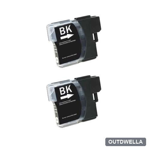 Brother LC61BK Black Compatible Ink Cartridge Twin Pack