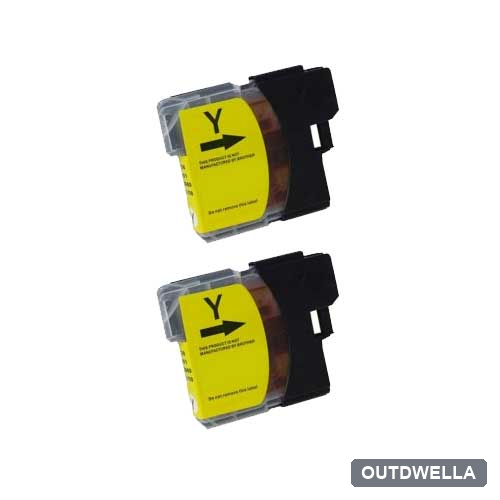 Brother LC61Y Yellow Compatible Ink Cartridge Twin Pack