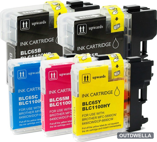 Brother LC65 High-Yield Compatible Ink Cartridge 5-Pack Combo