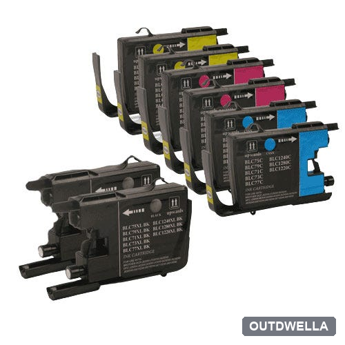 Brother LC75 (Replaces LC71) Compatible High Yield Ink Cartridge 8-Pack