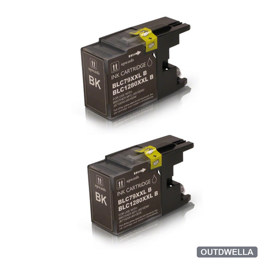 Brother LC79BK Black Extra High-Yield Compatible Ink Cartridge Twin Pack