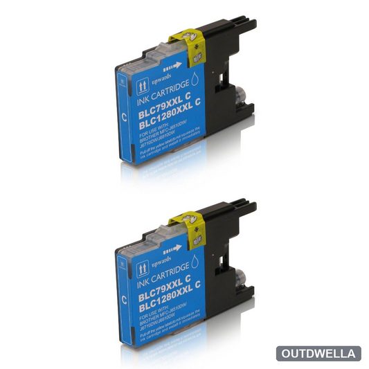 Brother LC79C Cyan Extra High-Yield Compatible Ink Cartridge Twin Pack