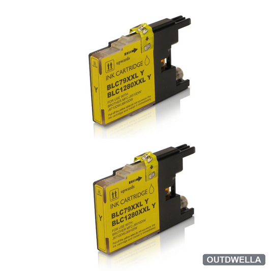 Brother LC79Y Yellow Extra High-Yield Compatible Ink Cartridge Twin Pack