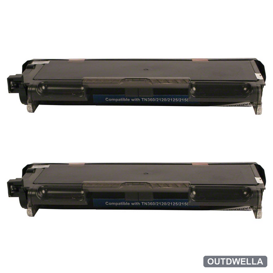 Brother TN360 (Replaces TN330) Black High-Yield Compatible Toner Cartridge Twin Pack