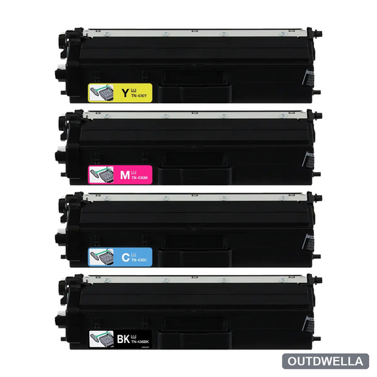 Brother TN436 Super High-Yield Compatible Toner Cartridge 4-Pack Combo
