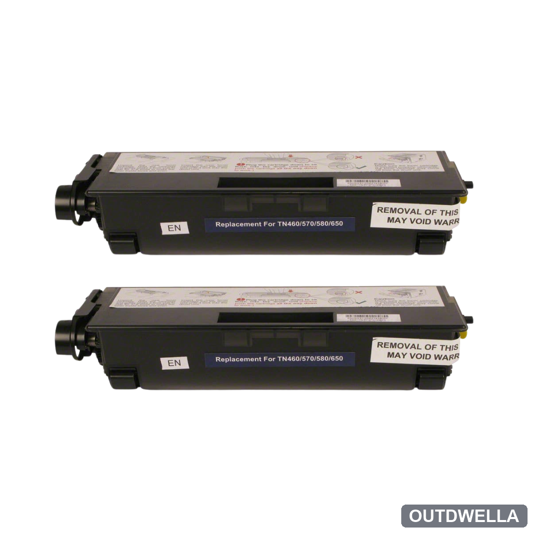 Brother TN460 Black Compatible High-Yield Toner Cartridge Twin Pack