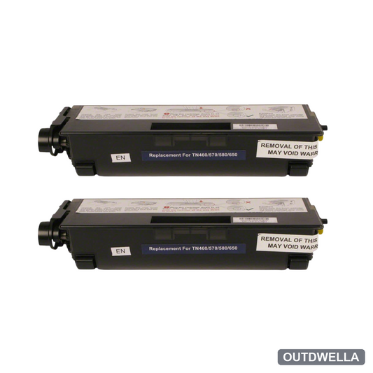 Brother TN460 Black Compatible High-Yield Toner Cartridge Twin Pack