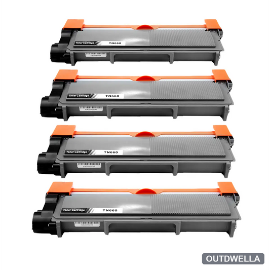 Brother TN660 (Replaces TN630) Black Compatible High-Yield Toner Cartridge 4-Pack