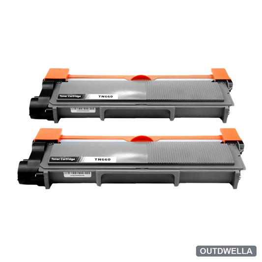 Brother TN660 (Replaces TN630) Black High-Yield Compatible Toner Cartridge Twin Pack