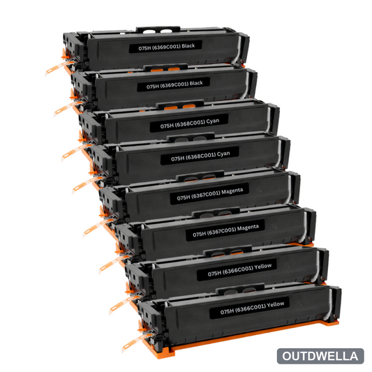 Canon 075H Compatible High-Yield Toner Cartridge 8-Pack Combo