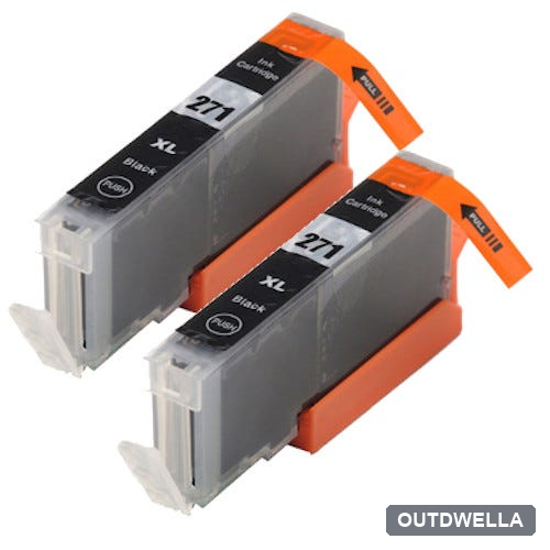 Canon CLI-271XL (0336C001) Black High-Yield Compatible Ink Cartridge Twin Pack
