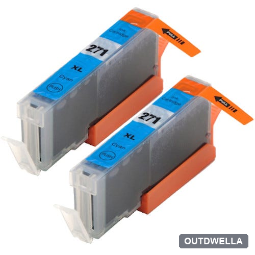 Canon CLI-271XL (0337C001) Cyan High-Yield Compatible Ink Cartridge Twin Pack