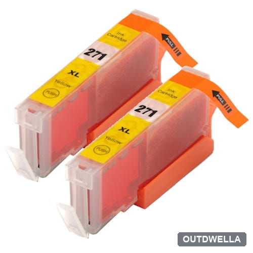 Canon CLI-271XL (0339C001) Yellow High-Yield Compatible Ink Cartridge Twin Pack