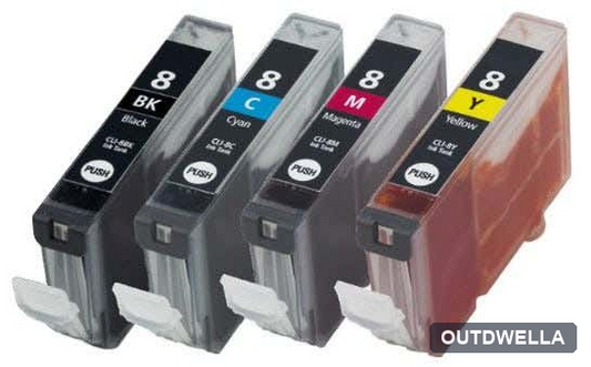Canon CLI-8 Compatible Ink Cartridge 4-Pack Combo