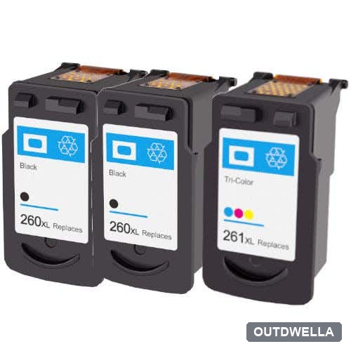 Canon PG-260XL & CL-261XL Remanufactured High Yield Ink Cartridge 3-Pack Combo
