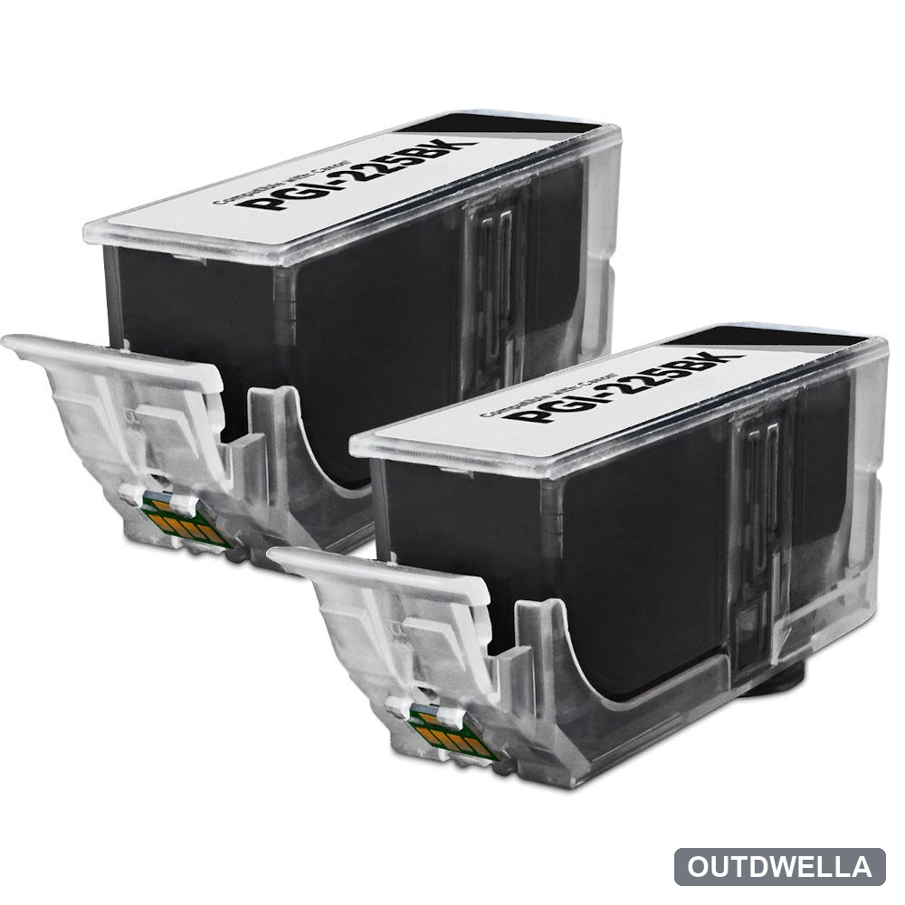 Canon PGI-225BK (4530B001) Pigment Black Compatible Ink Cartridge Twin Pack