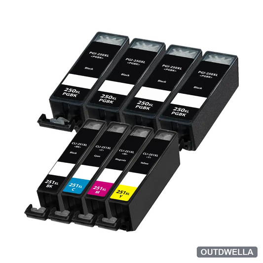 Canon PGI-250XL & CLI-251XL Compatible High Yield Ink Cartridge 8-Pack