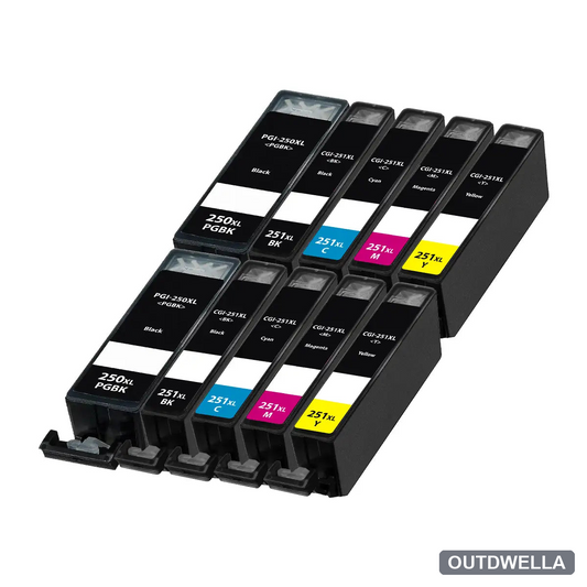Canon PGI-250XL & CLI-251XL High-Yield Compatible Ink Cartridge 10-Pack Combo
