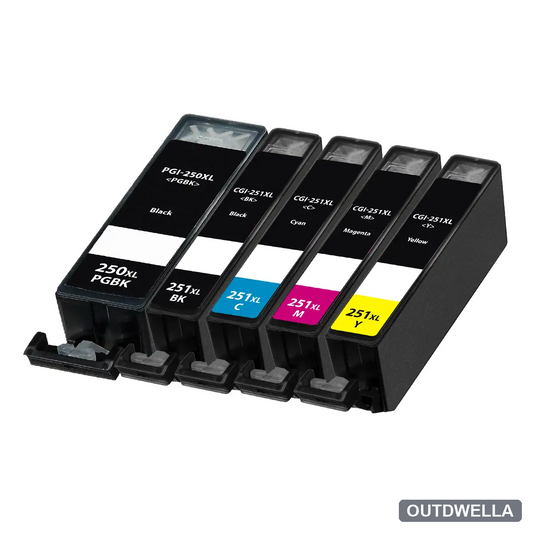 Canon PGI-250XL & CLI-251XL High-Yield Compatible Ink Cartridge 5-Pack Combo