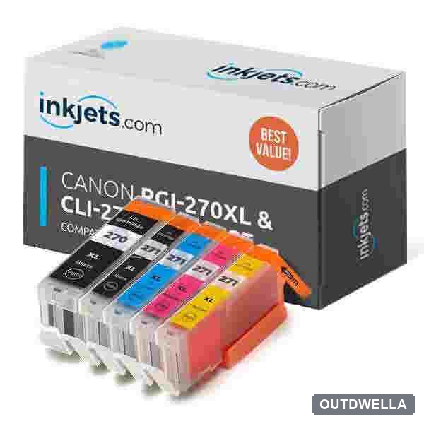 Canon PGI-270XL & CLI-271XL High-Yield Compatible Ink Cartridge 5-Pack Combo