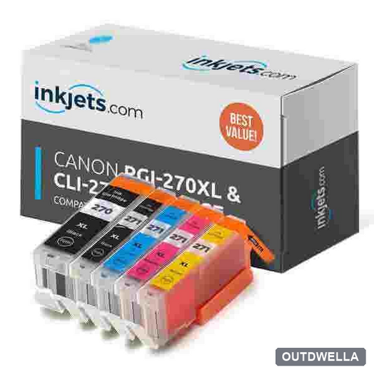 Canon PGI-270XL & CLI-271XL High-Yield Compatible Ink Cartridge 5-Pack Combo