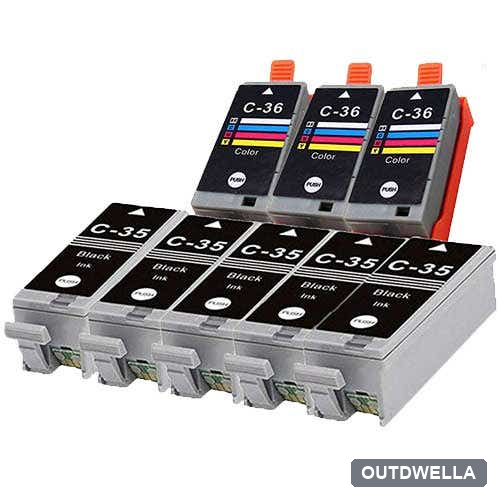 Canon PGI-35 & CLI-36 Compatible Ink Cartridge 8-Pack Combo