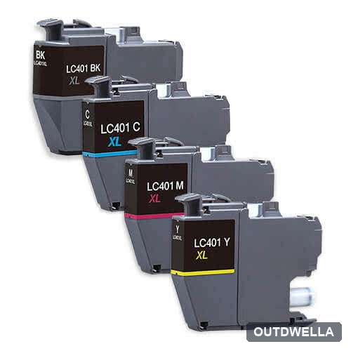 Compatible Brother LC401XL High Yield Ink Cartridge 4-Pack Combo
