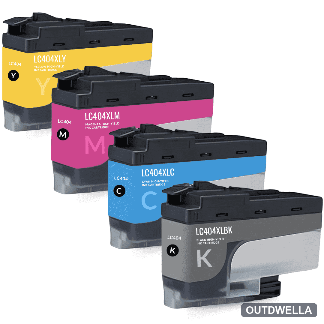 Compatible Brother LC404XL High Yield Ink Cartridge 4-Piece Combo Pack
