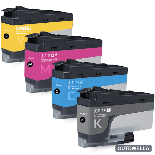 Compatible Brother LC404XL High Yield Ink Cartridge 4-Piece Combo Pack