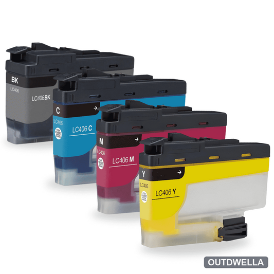 Compatible Brother LC406 Standard Yield Ink Cartridge 4-Piece Combo Pack