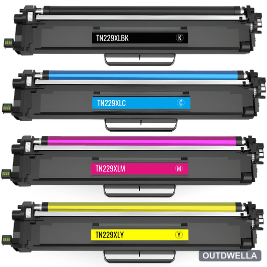 Compatible Brother TN229XL High Yield Toner Cartridge 4-Piece Combo Pack