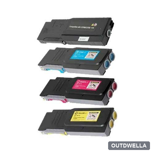 Dell C3760 / C3765 Extra High-Yield Compatible Toner Cartridge 4-Pack Combo