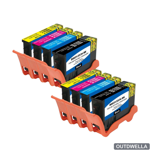 Dell Series 33 / 34 Compatible Extra High-Yield Ink Cartridge 8-Pack Combo