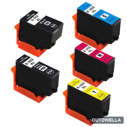 Epson 302XL High-Yield Remanufactured Ink Cartridge 5-Pack Combo