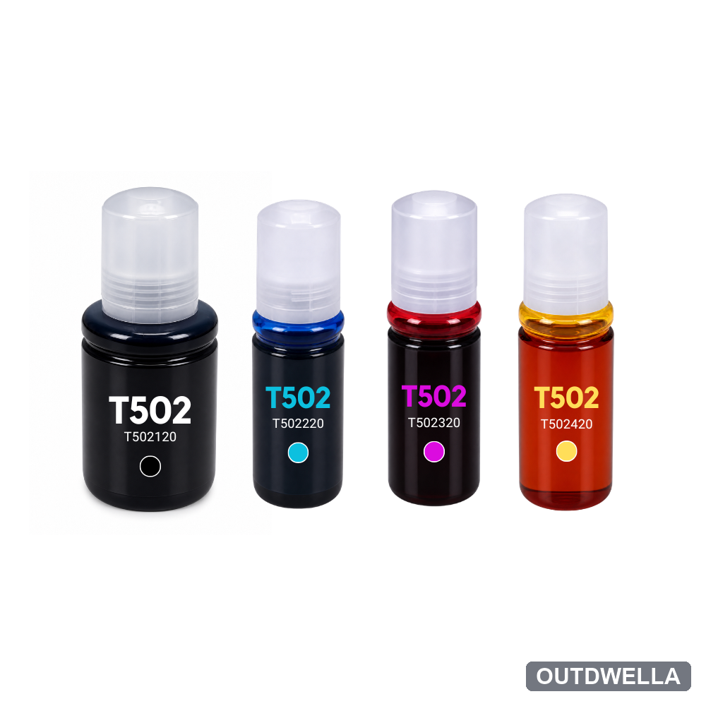 Epson T502 Compatible Standard Yield Ink Bottle 4-Pack Combo