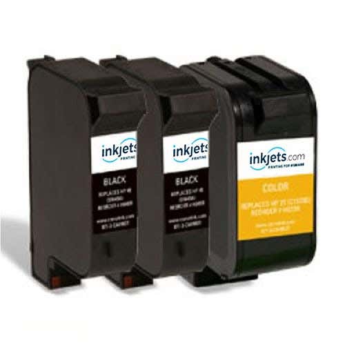 HP 45 & HP 23 Remanufactured Ink Cartridge 3-Pack Combo