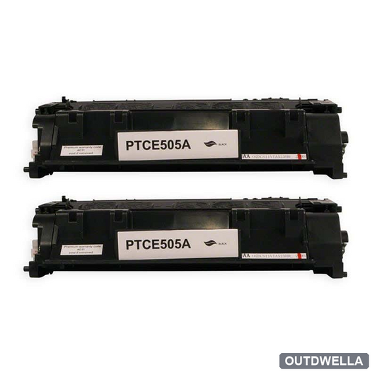 HP 05A LaserJet (CE505A) Black Compatible Toner Cartridge Twin Pack