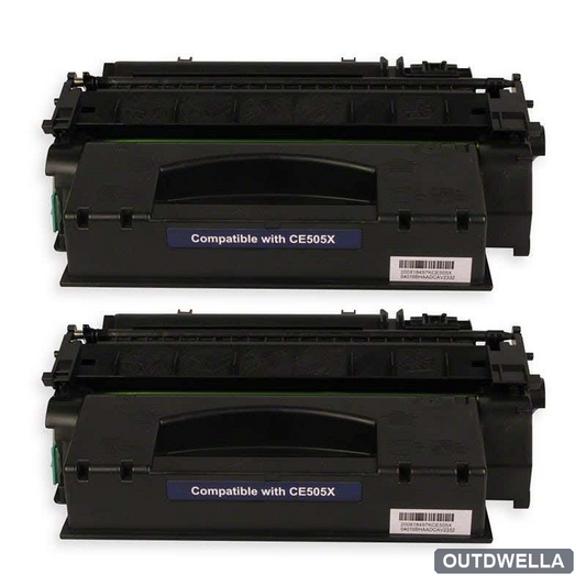 HP 05X (CE505X) Black Compatible High-Yield Toner Cartridge Twin Pack