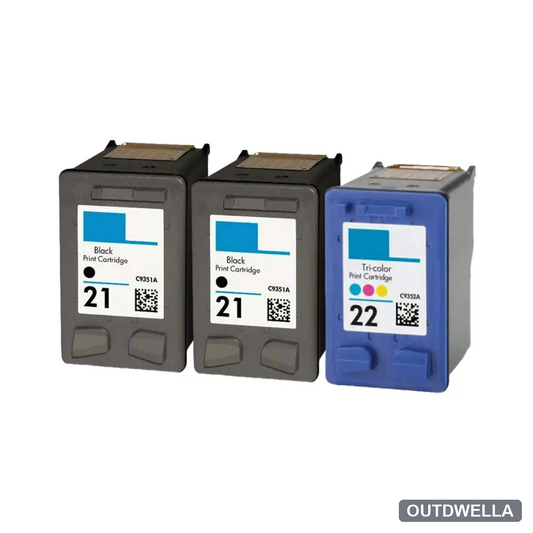 HP 21 & 22 Remanufactured Ink Cartridge 3-Pack Combo