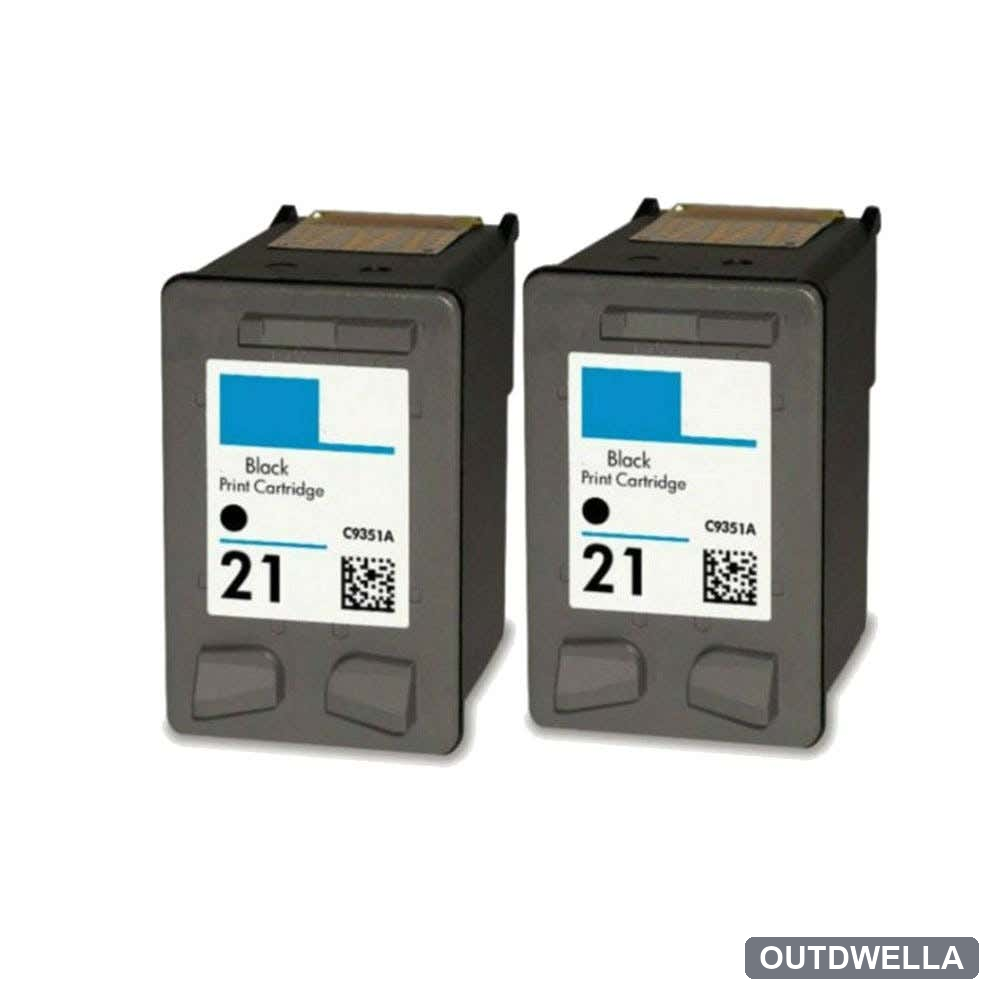 HP 21 Black (C9351AN) Remanufactured Ink Cartridge Twin Pack